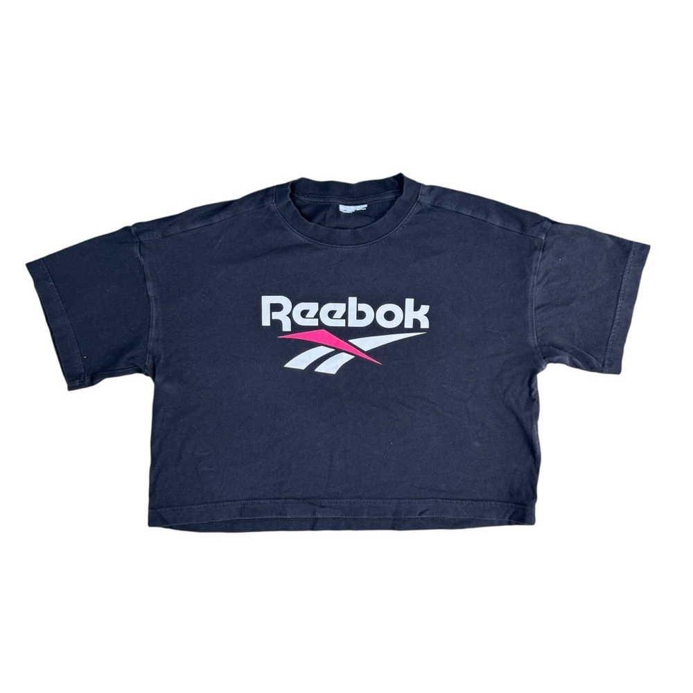 Small Black Reebok Cropped Logo Tee